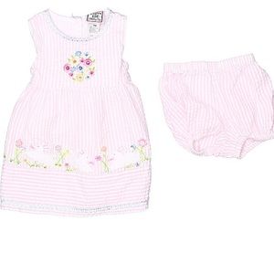 Cotton Kids Boutique Seersucker Dress w/Flowers